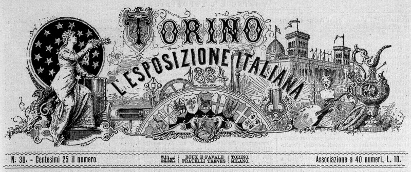 Testata della rivista "Torino e l'esposizione italiana del 1884"